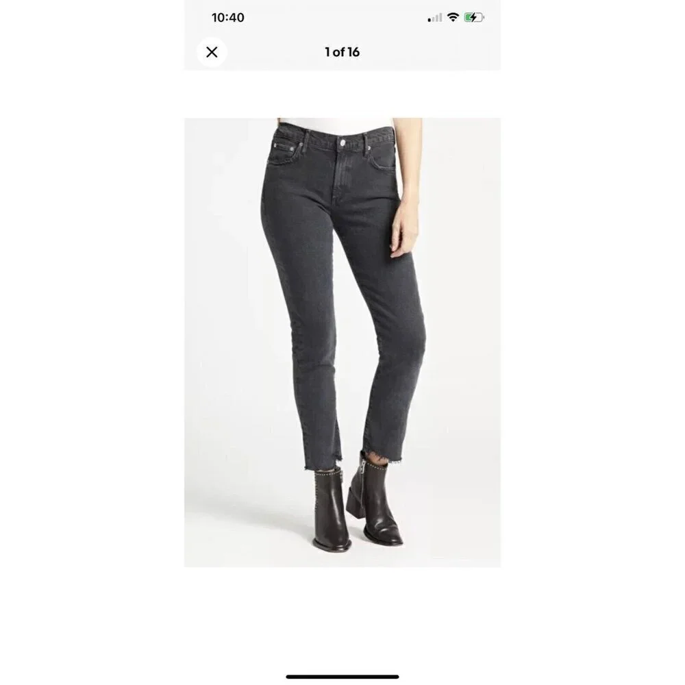 AGOLDE TONI MID RISE STRAIGHT JEANS DISTRESSED A133D-3002 FERAL SIZE 26